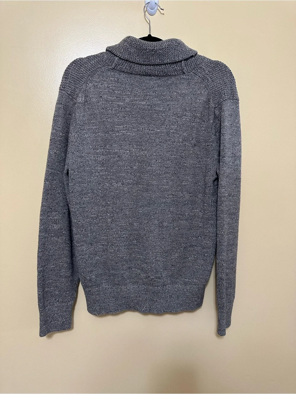 Banana Republic Shawl Collar Knit Sweater Single Button Men L Gray